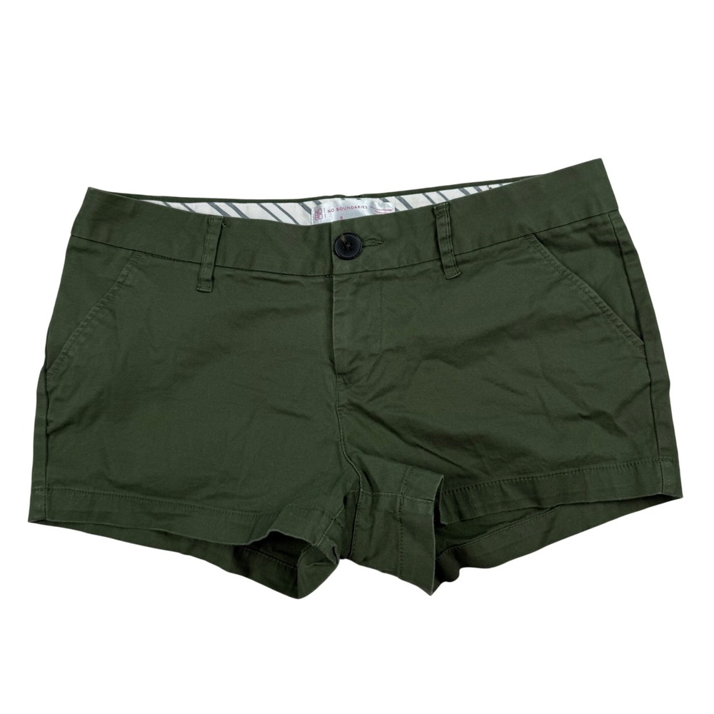 No‎ Boundaries Olive Green Chino Mini Micro Shorts Size 9 Ultra Low Rise